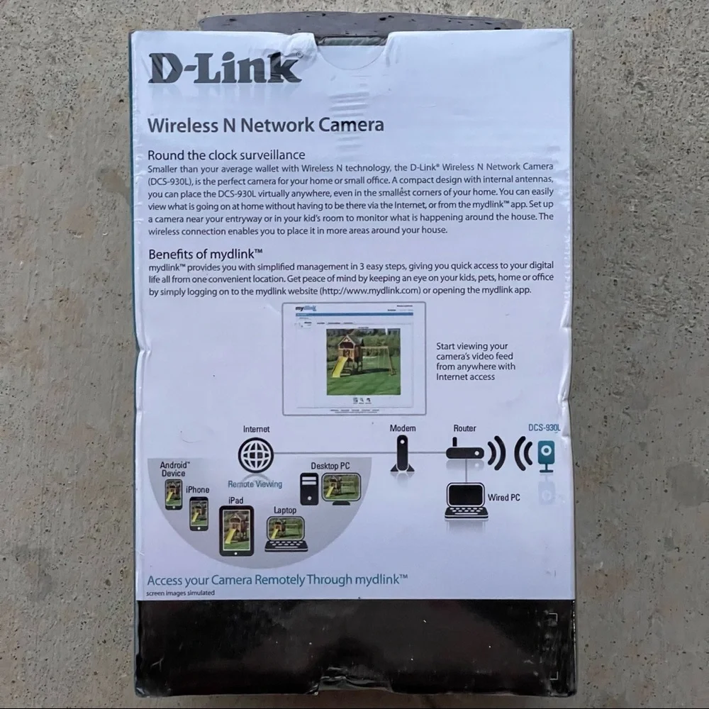 NEW! D-LINK WIRELESS N NETWORK CAMERA DCS-930L WITH REMOTE VIEWING SURVEILLANCE